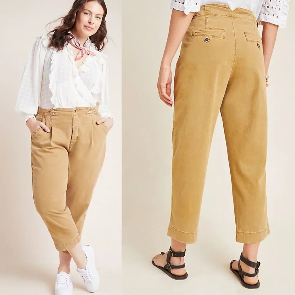 Anthropologie Slouched Trousers SIZE 18W NEW nwt tabacco color